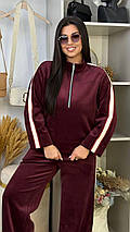 Велюровий спортивний костюм на флісі великого розміру Розміри: 46-48, 50-52, 54-56, фото 4