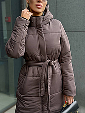 Пуховик жіночий зимовий подовжений | 42-46, 48-50 розмір, фото 5