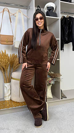 Велюровий спортивний костюм на флісі великого розміру Розміри: 46-48, 50-52, 54-56, фото 1