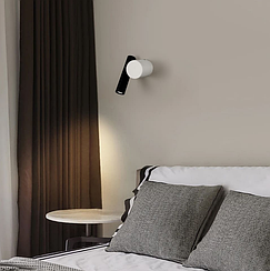 Бра зі спотом у чорно-білому корпусі 14х9 см B326/1 BK+WT