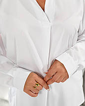 Жіноча блуза біла великого розміру Розміри: 50.52.54.56., фото 3