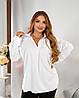 Жіноча блуза біла великого розміру Розміри: 50.52.54.56., фото 6