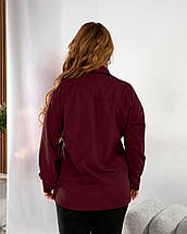 Жіноча блуза бордова великого розміру Розміри: 50.52.54.56., фото 2