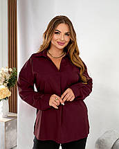 Жіноча блуза бордова великого розміру Розміри: 50.52.54.56., фото 3