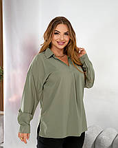 Жіноча блуза хакі великого розміру Розміри: 50.52.54.56., фото 3