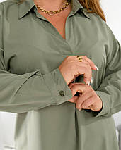 Жіноча блуза хакі великого розміру Розміри: 50.52.54.56., фото 2