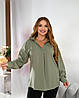 Жіноча блуза хакі великого розміру Розміри: 50.52.54.56., фото 6