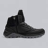 Підліткові зимові шкіряні черевики, кросівки на блискавці чорні з натуральної шкіри на хутрі для хлопчика підлітка, розмір 36-39, фото 4