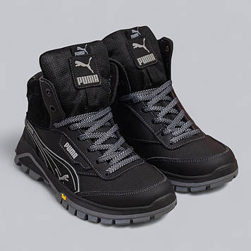 Підліткові зимові шкіряні черевики, кросівки на блискавці чорні з натуральної шкіри на хутрі для хлопчика підлітка, розмір 36-39