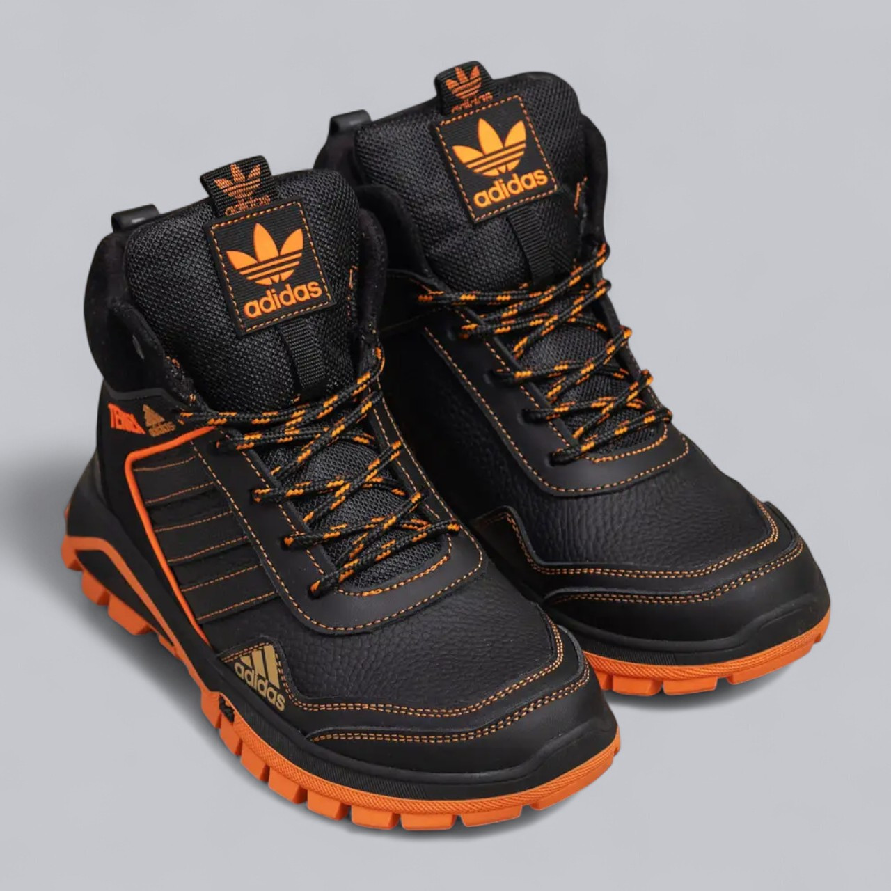 Підліткові зимові шкіряні черевики, кросівки на блискавці чорні з натуральної шкіри на хутрі для хлопчика підлітка, розмір 36-39, фото 1