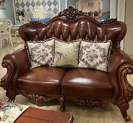 Диван шкіряний бароко дерево Афіна, фото 1