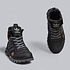 Підліткові зимові шкіряні черевики, кросівки на блискавці чорні з натуральної шкіри на хутрі для хлопчика підлітка, розмір 36-39, фото 3