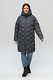 Жіночий стильне пальто Li-07 графит песец, фото 5