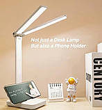 Настільна LED лампа з акумулятором і тримачем для телефону, фото 2