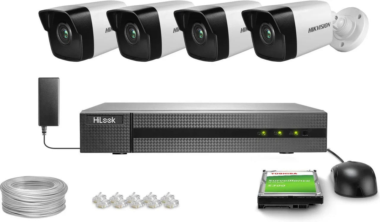 Hikvision Набір для відеоспостереження Ip 4X Ds-2Cd1041G0-I/Pl 4Mpx Ir 30M (ZM23153), фото 1