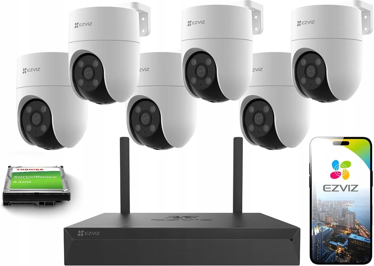 Камера відеоспостереження Ezviz Набір для відеоспостереження Ip Wifi 6X H8C 2K+ 4 Mp Aplikacja Auto Tracking, фото 1