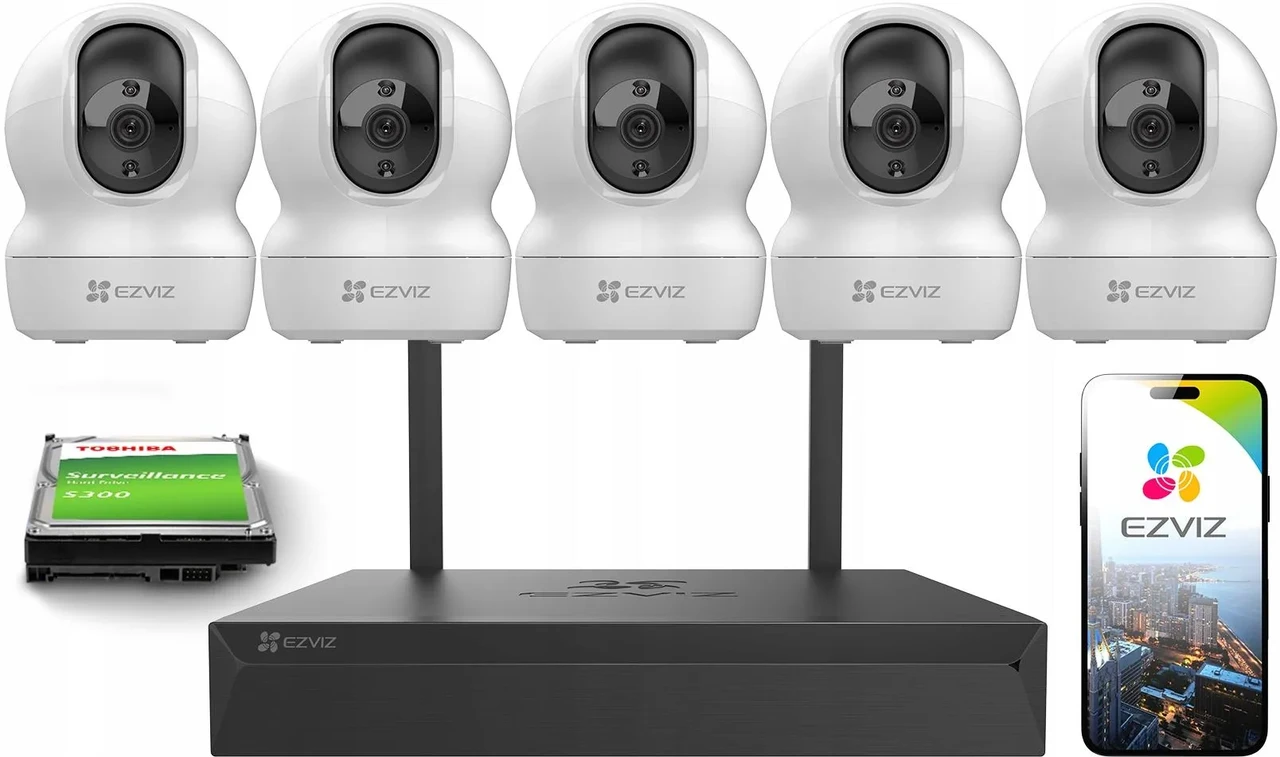 Камера відеоспостереження Ezviz Набір для відеоспостереження Ip Wifi 5X Cp1 4Mp Niania Aplikacja Detekcja, фото 1