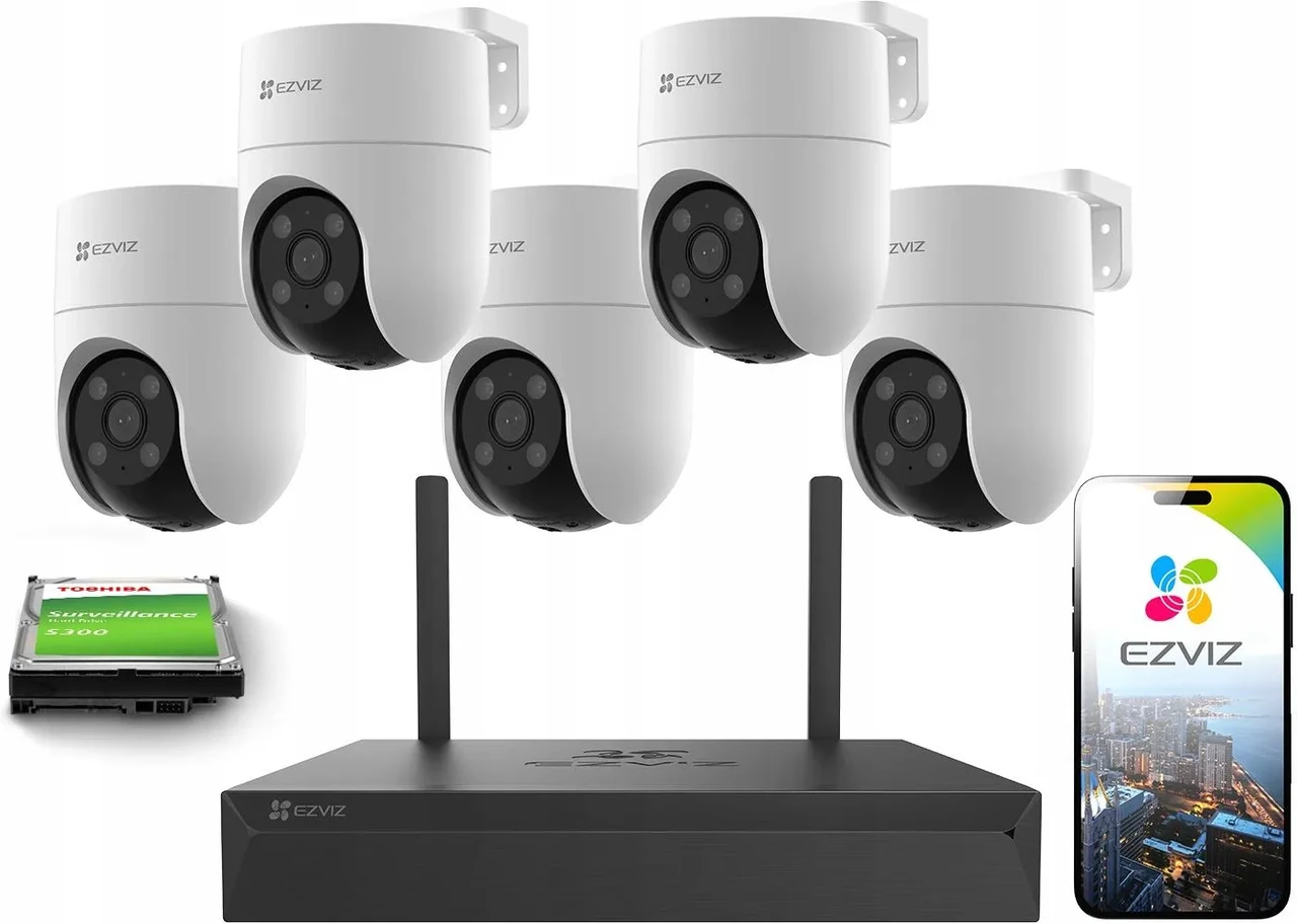 Ezviz Набір для відеоспостереження Ip Wifi 5X H8C 2K+ 4 Mp Aplikacja Auto Tracking, фото 1