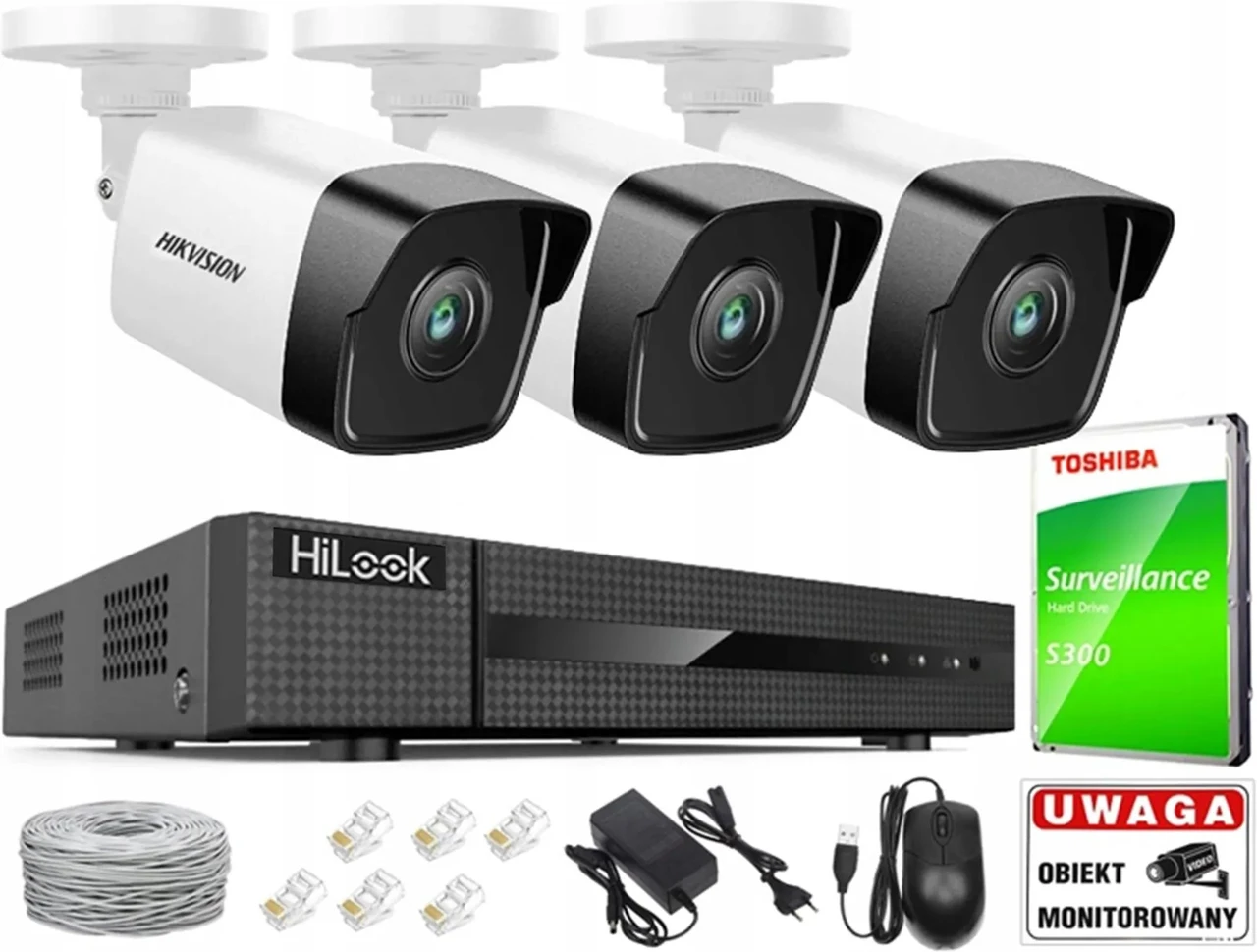 Камера відеоспостереження Hikvision Zestaw Monitoringu 2 Камери 4Mpx Poe Ir, фото 1