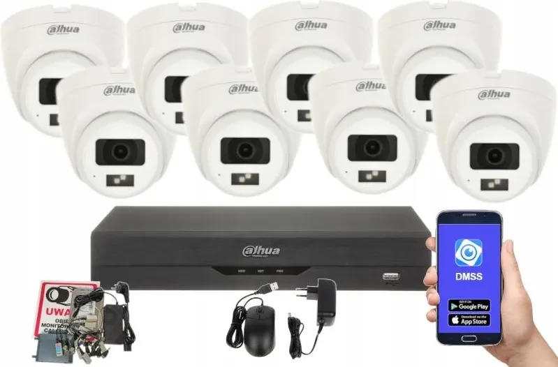Камера відеоспостереження Dahua Набір для відеоспостереження 8 Kamer 5Mpx Диск 1Tb Aplikacja, фото 1