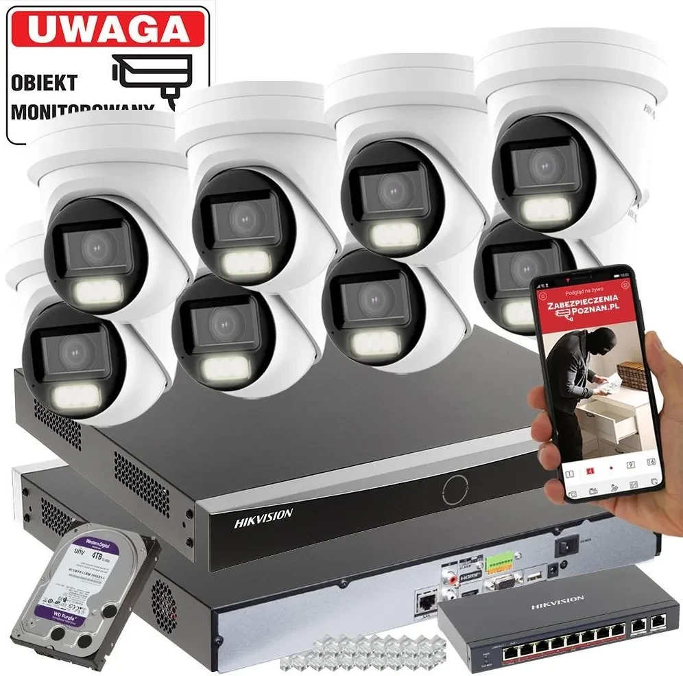 Monitoringu stacji benzynowej Hikvision DS-2CD2H43G2-LIZS2U(2.8-12mm) 4MPX MotoZoom Smart Hybrid Light Acusense Obraz 2K,, фото 1