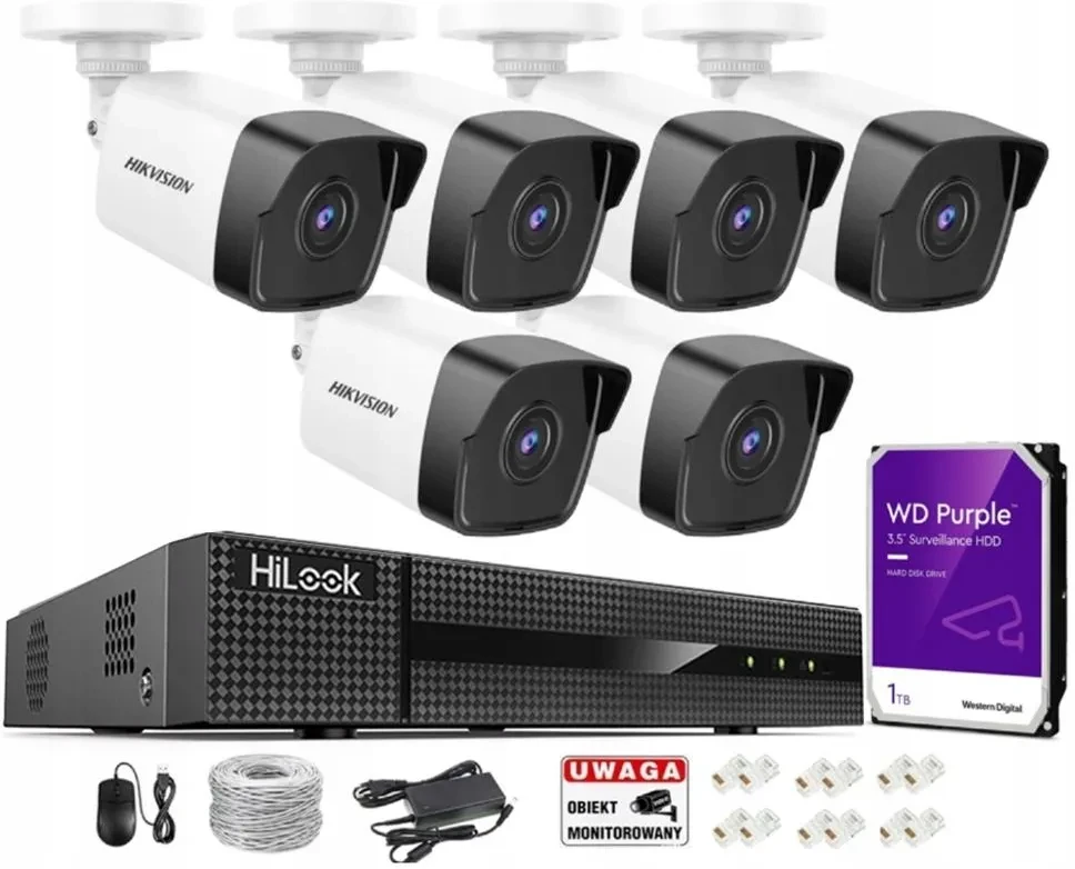 Камера відеоспостереження Hikvision Zestaw Monitoringu 4Mpx 6 Kamer Ipcam-B4, фото 1