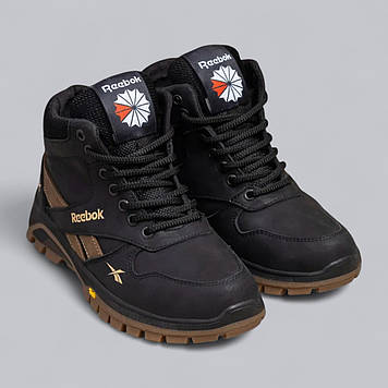 Підліткові зимові шкіряні черевики, кросівки чорні з натуральної шкіри на хутрі на зиму для хлопчика підлітка, розмір 36-39