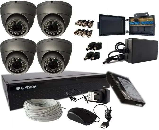 Камера відеоспостереження G-Vision G Vision Zestaw Monitoringu 4 Камери 2Mpx Full Hd 1080P, фото 1