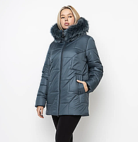 Жіноча зимова куртка в кольорі малахіт Li-169 в розмірах 48-62