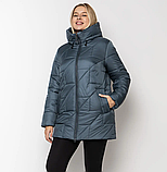 Жіноча зимова куртка в кольорі малахіт Li-169 в розмірах 48-62, фото 10