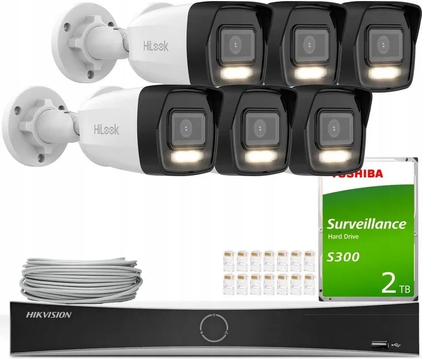 Камера відеоспостереження Hilook Набір для відеоспостереження 6X Ipcam-B8-30Dl 8Mpx Poe Audio Aplikacja, фото 1