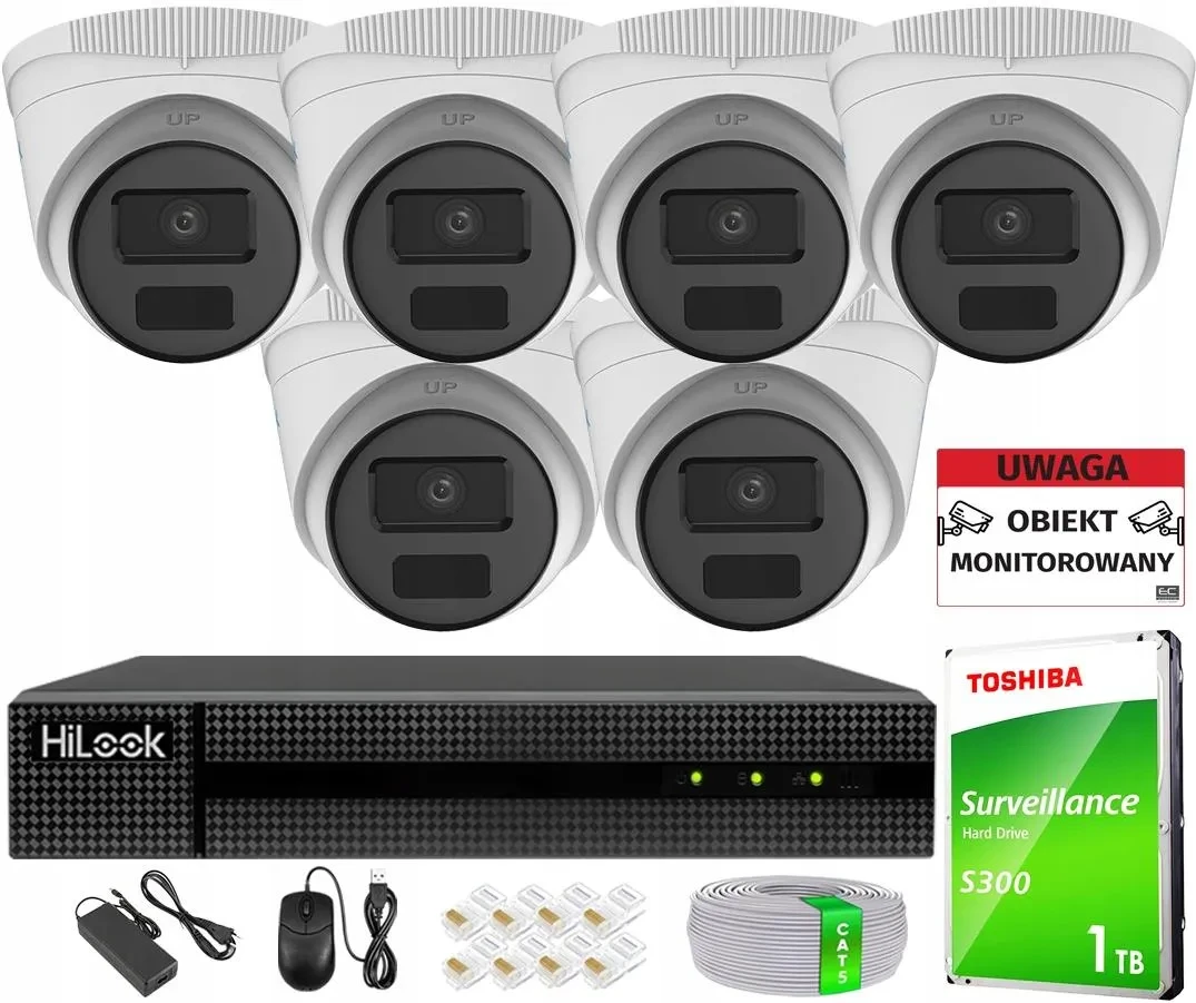 Камера відеоспостереження Hilook Набір для відеоспостереження 6X Ipcam-T4-P 4Mpx Poe Ir 20M By Hikvision, фото 1