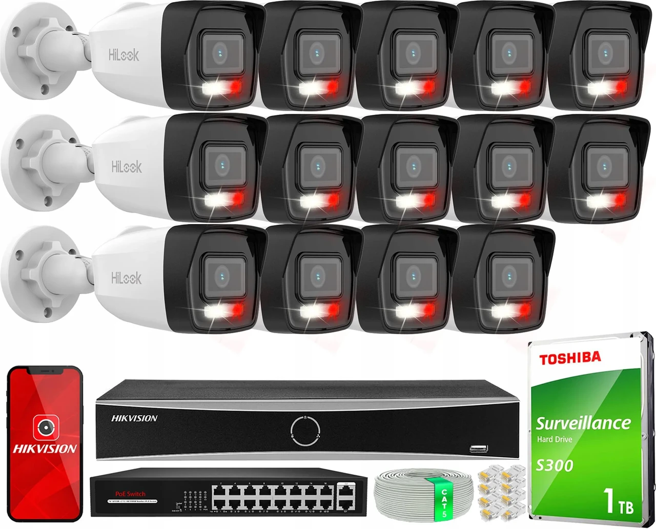 Камера відеоспостереження Hikvision Моніторинг Ip 14 Kamer Ipcam-B6-30Dl 6Mpx Hilook By, фото 1