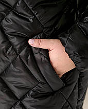 Зимове жіноче пальто чорне великого розміру батал Розміри: 50-52, 54-56, 58-60, фото 2