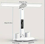 Настільна LED лампа з годинником, термометром та органайзером (від USB), фото 3