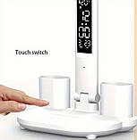 Настільна LED лампа з годинником, термометром та органайзером (від USB), фото 7