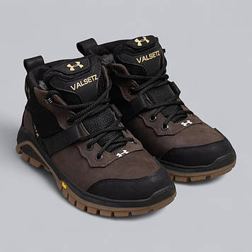 Підліткові зимові шкіряні черевики, кросівки коричневі з натуральної шкіри на хутрі на зиму для хлопчика підлітка, розмір 36-39