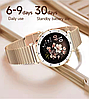 Смарт-годинник жіночий LEMFO I222 Gold (розмова, тонометр, пульсоксиметр) 2 ремінці, Amoled екран, фото 7