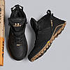 Підліткові зимові шкіряні черевики, кросівки чорні з натуральної шкіри на хутрі на зиму для хлопчика підлітка, розмір 36-39, фото 2