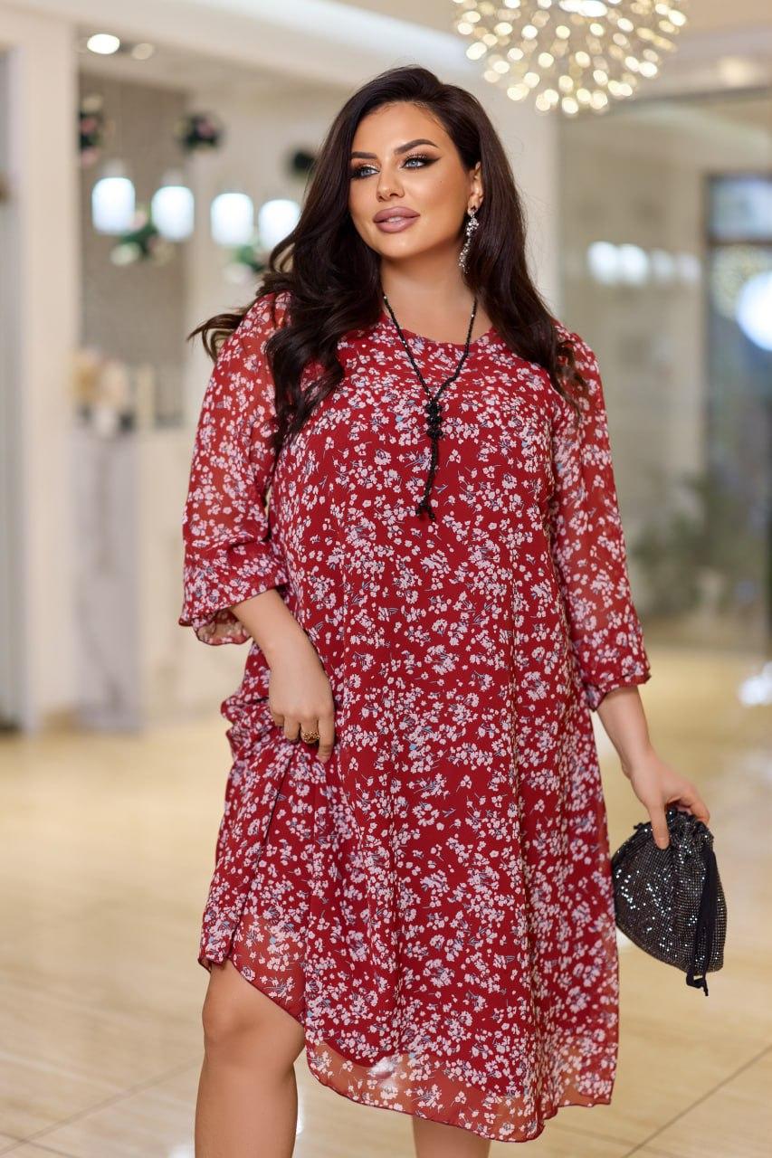 Шифонова сукня "Марі" великого розміру батал Розміри: 50-52, 54-56, 58-60