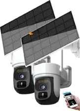 Камера відеоспостереження IP-do monitoringu, Прилад нічного бачення HD, wykrywanie ruchu AI, Камери solarne 2 szt, фото 1