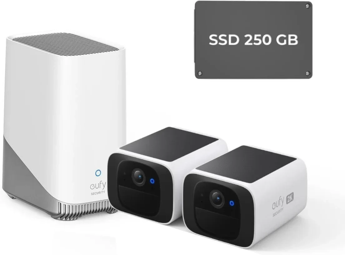 Камера відеоспостереження Eufy Solocam S220 2Pack + Homebase 3, фото 1