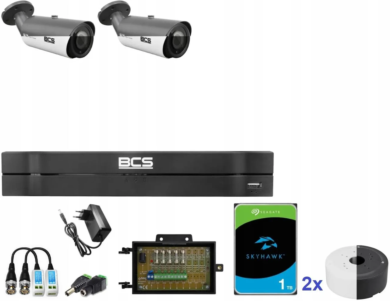 Камера відеоспостереження Bcs Набір для відеоспостереження 2 Kamer Analog Bcs-Ta58Vsr5 Дім Sklep Firma Cctv 8Mpx (ANALOGSET82A), фото 1