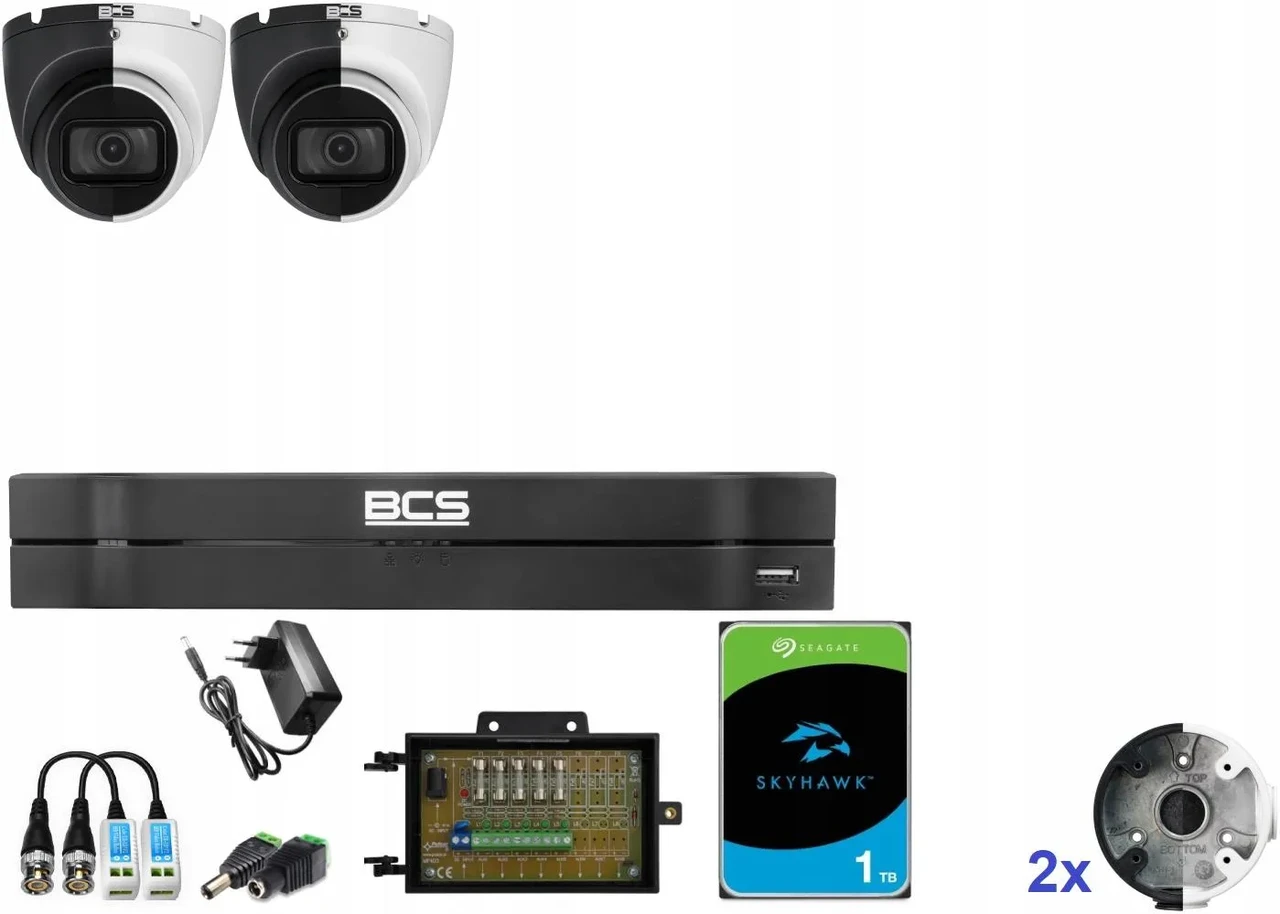 Камера відеоспостереження Bcs Набір для відеоспостереження 2 Kamer Analog Bcs-Ea18Fwr3 Cctv 8Mpx, фото 1
