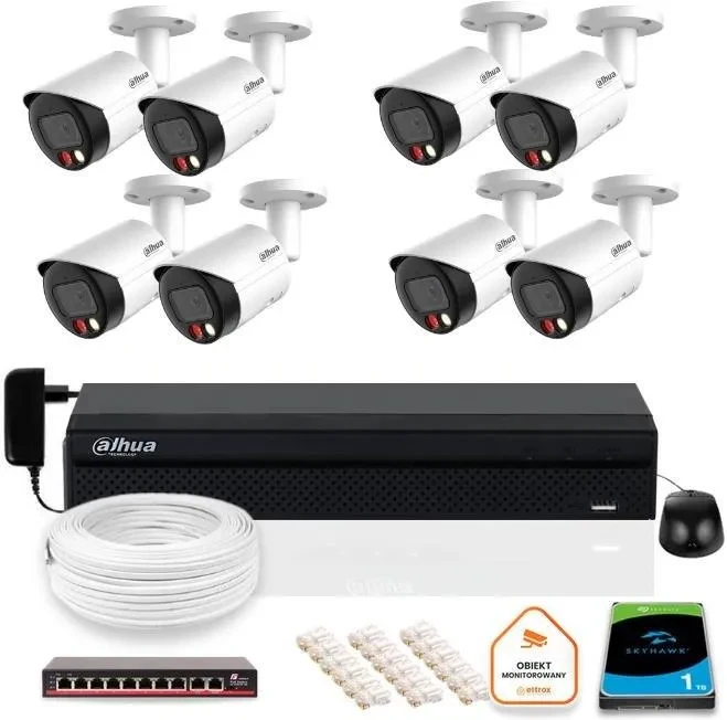 Камера відеоспостереження Dahua Zestaw Monitoringu Ip 8X Ipc-Hfw2849S-S-Il-0280B 8Mpx (Z38420B8), фото 1