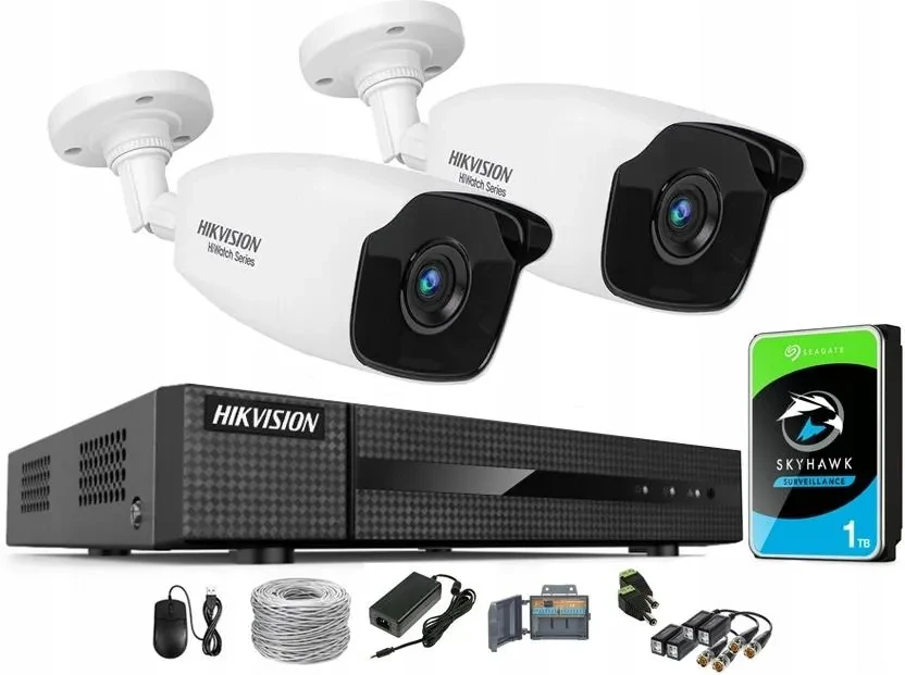 HIKVISION ZESTAW MONITORINGU 2 Камери 4MP DETEKCJA, фото 1