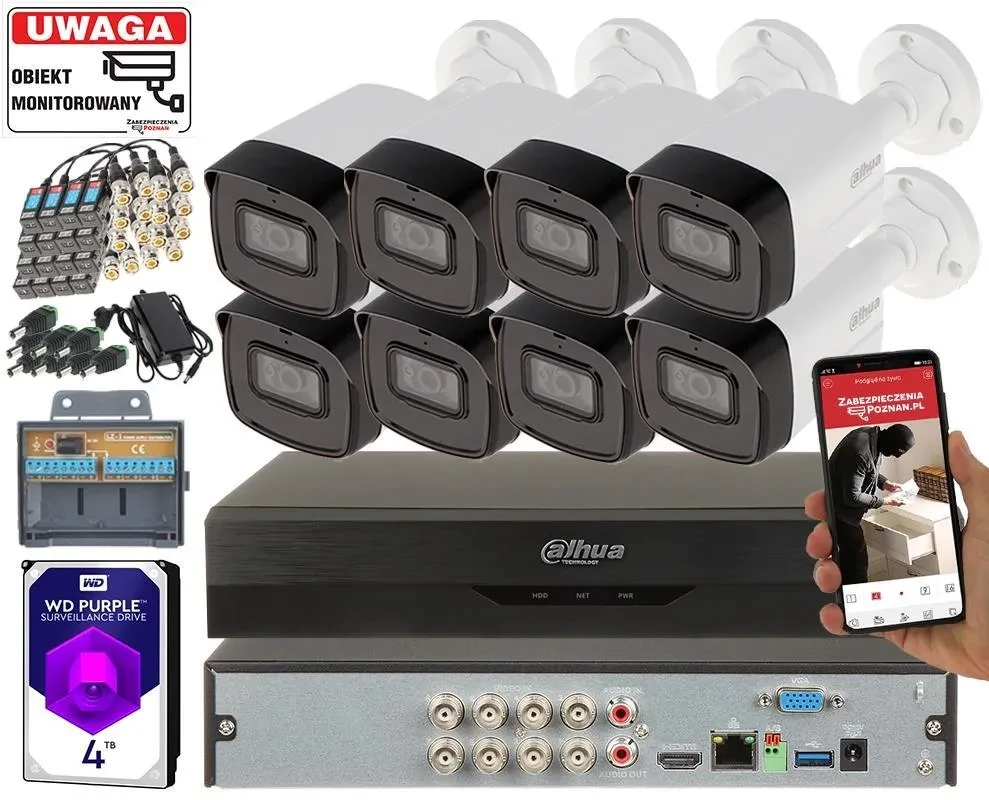 Камера відеоспостереження DAHUA Моніторинг FIRMY 8 KAMER 8MPX HAC-HFW1800TL-A-0360B WIZSENSE Мікрофон, фото 1