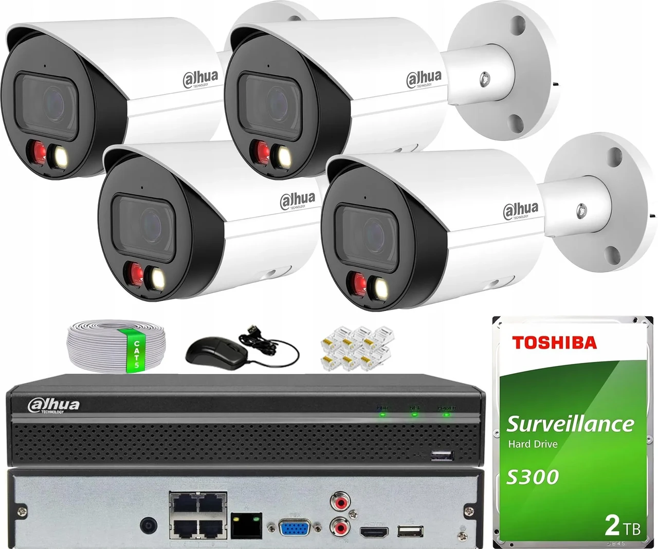 Dahua Набір для відеоспостереження Poe 4 Камери Wizsense Ipc-Hfw2549S-S-Il-0280B, фото 1