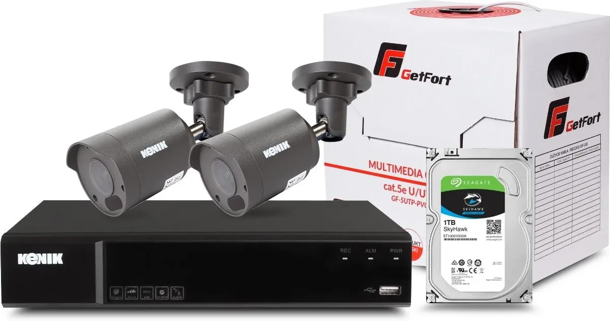 Zestaw Monitoringu Kenik Xvr 1Tb 2 Камери 2Mpx, фото 1