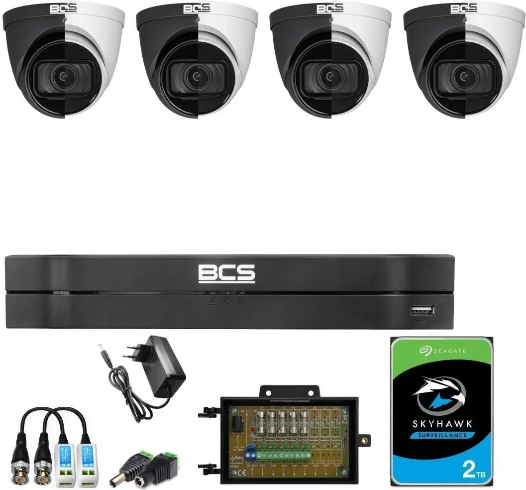 Bcs Набір для відеоспостереження 4 Kamer Analog Bcs-Ea45Vsr6 Cctv 5Mpx, фото 1
